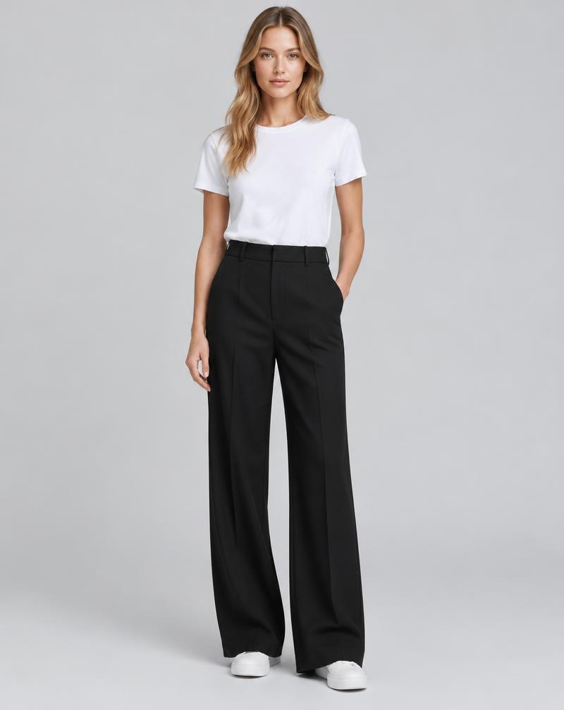 City wide-leg trousers in Black
