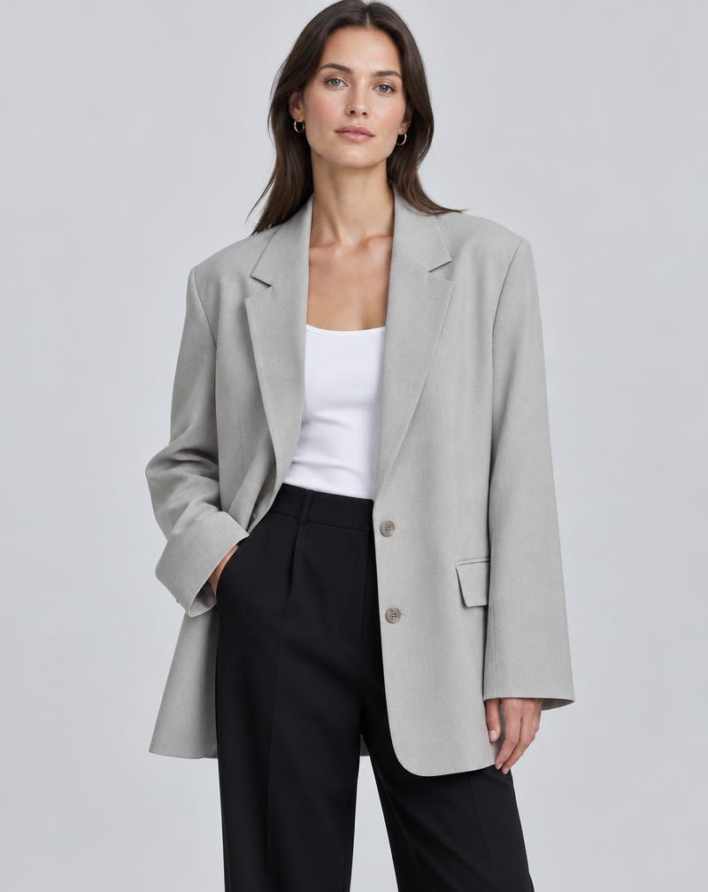 Studio relaxed blazer in Stone