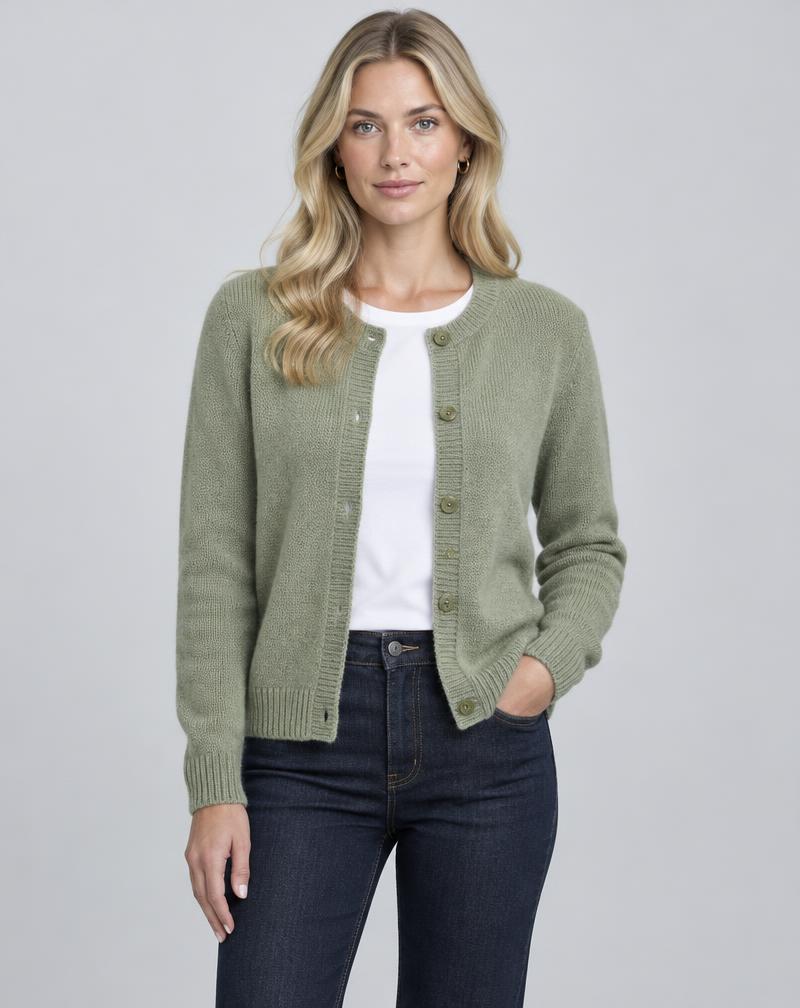 Soft knit cardigan in Sage